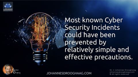 Most known Cyber Security Incidents could have been prevented by relatively simple and effective precautions.